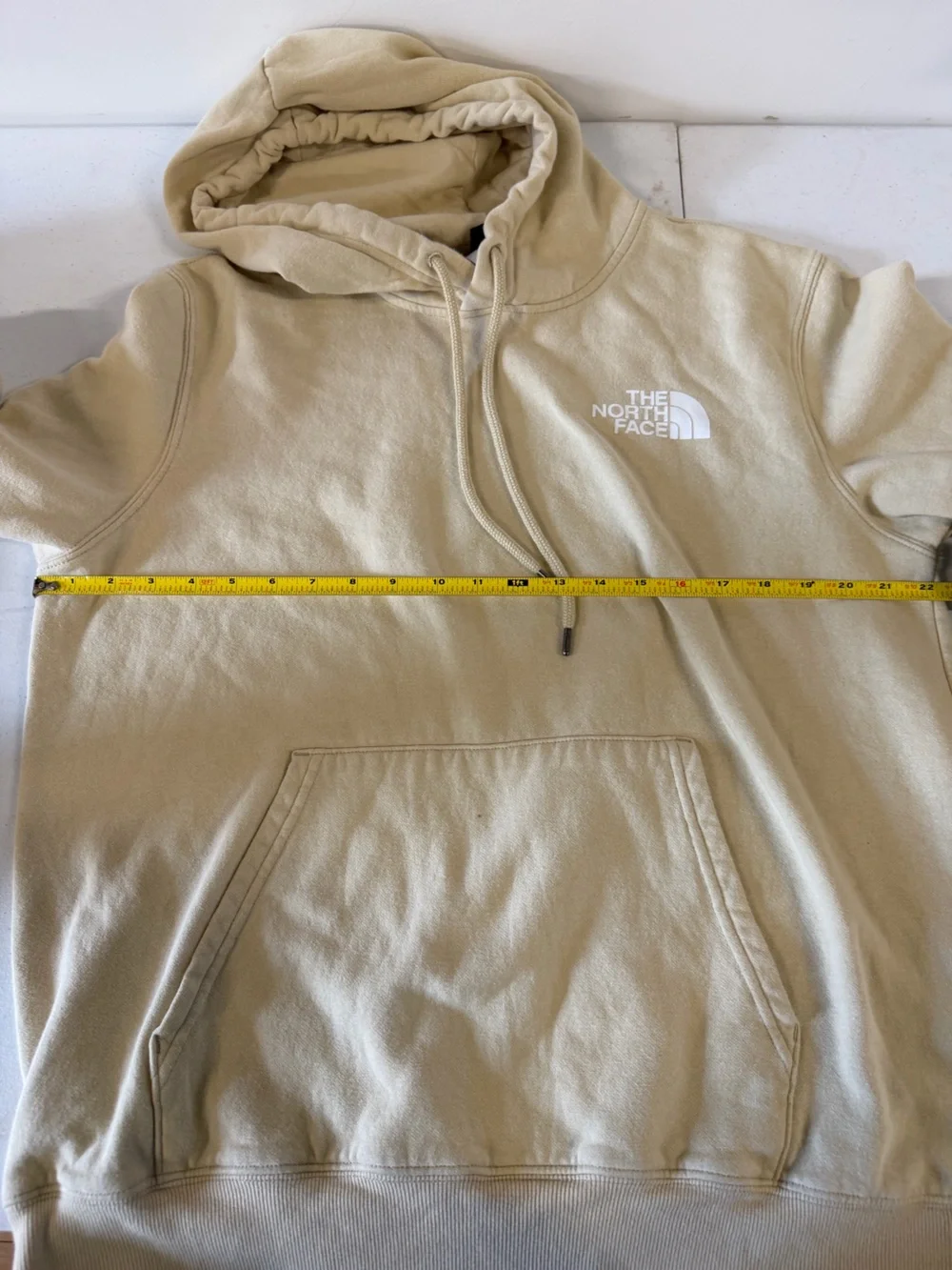 The North Face Hoodie Mens Large Beige Half Dome Back Logo Pullover Gorpcore